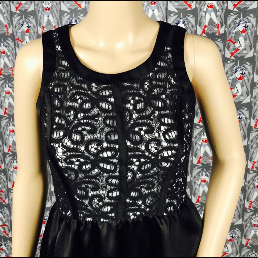 Eric and Lani Black Lace Cocktail Dress Small